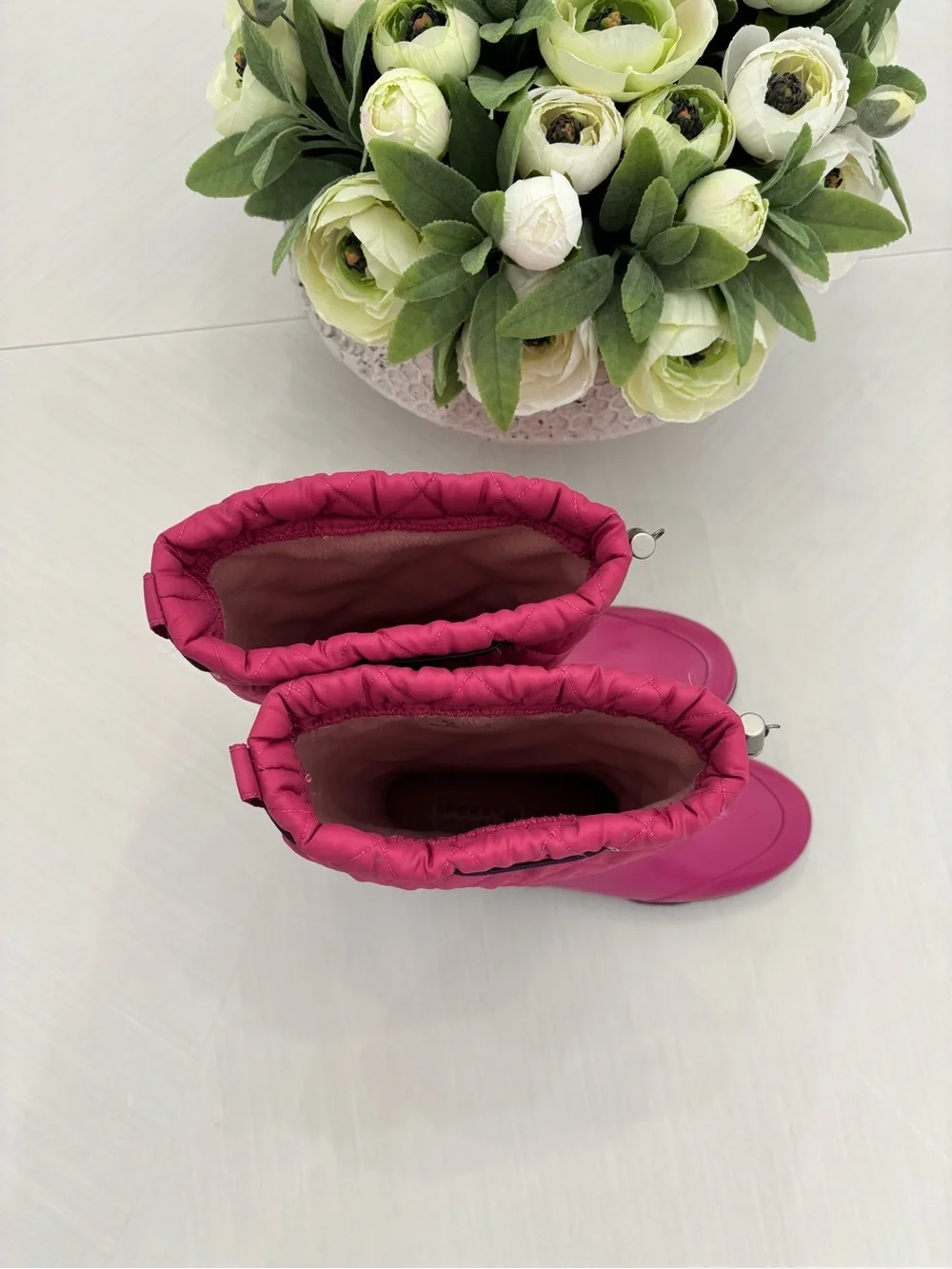 Sperry Pink mid-calf Quilted Rain Boots